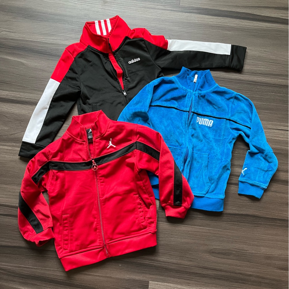 Toddler Puma, Jordan, and Adidas Track Jackets
